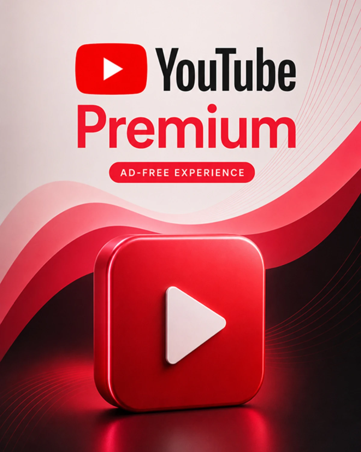 خرید اکانت پریمیوم YouTube (No Ads)